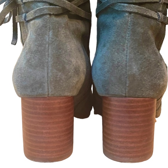Olive Green Suede Boot Size 6 - Picture 6 of 17